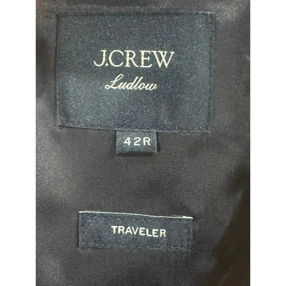 J. Crew Ludlow Traveler Slim-Fit Italian Wool Suit Deep Ocean Size 42R NWOT